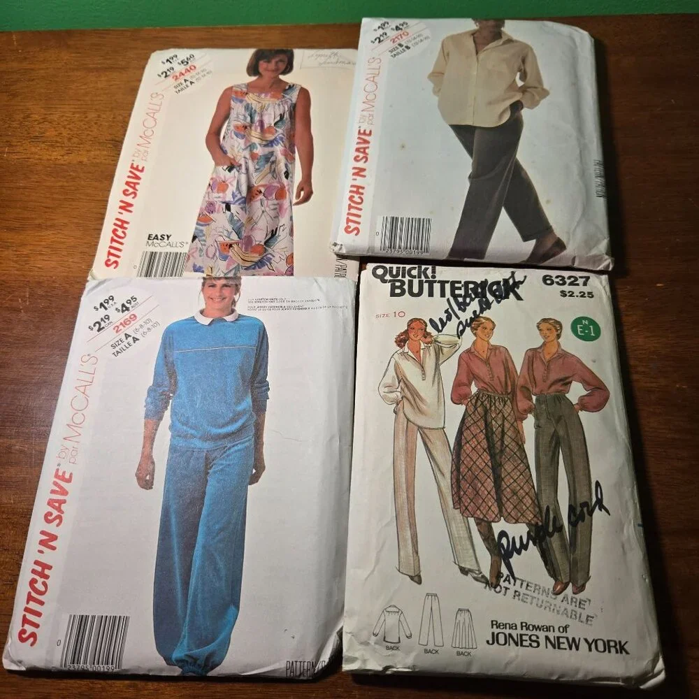 Womens sewing patterns mixed lot vintage 1980s dress, skirts Unverified